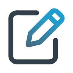 Poster - Blue pencil writing on dark box flat icon