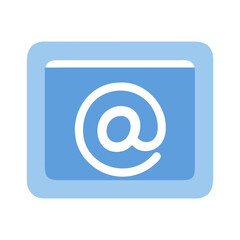 Aufkleber - Blue icon of at sign for email symbol representation