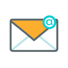 Poster - Flat vector icon of an email notification message