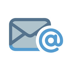 Poster - Email communication concept with envelope and at symbol icon
