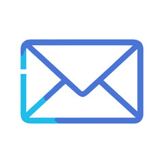 Aufkleber - Blue outlined envelope icon on White Background design element