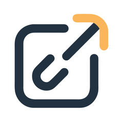 Aufkleber - Simple flat design external link square with arrow icon