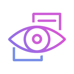 Poster - Gradient Eye Icon with Data Blocks on White Background