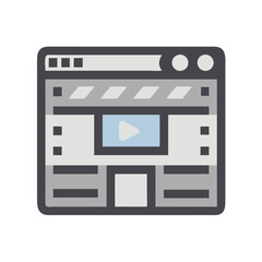 Poster - Icon of video editing software interface and multimedia player