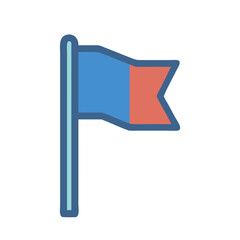 Aufkleber - Blue and red flag icon on a White Background