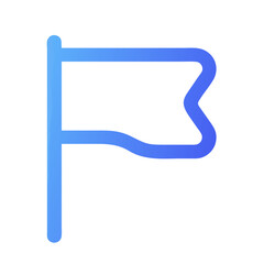 Aufkleber - Blue outline of flag against a plain White Background