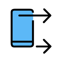 Aufkleber - Blue Smartphone Icon With Arrow for Website Design Illustration