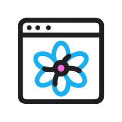 Poster - Stylized flower inside a dark web browser window