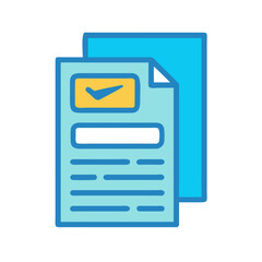 Poster - Two documents icon with check mark in flat design