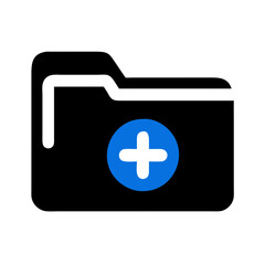 Poster - Abstract illustration of a blue plus sign on White