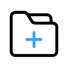 Poster - Blue plus sign icon on White Background, center alignment