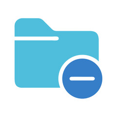 Poster - Light blue folder with dark blue minus symbol icon
