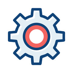 Poster - Cogwheel gear icon illustration, flat design on White Background