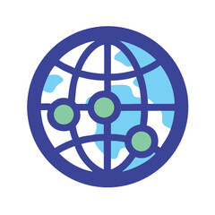 Poster - Abstract globe with connection points on a White Background
