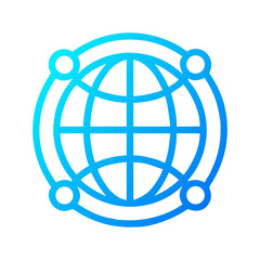 Poster - Global network connection concept with blue gradient globe icon