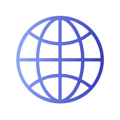 Poster - Clean gradient blue globe icon on White Background illustration