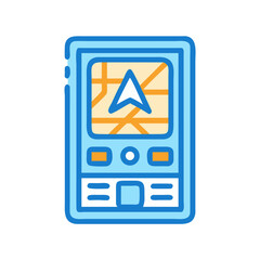 Aufkleber - Stylized navigation device icon with map and arrow pointer