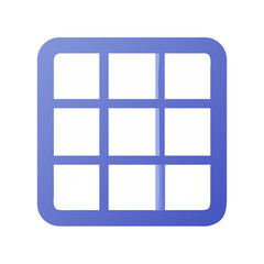 Poster - Blue grid layout with white squares on White Background