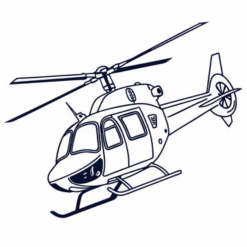helicopter white backround & vector art 