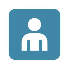 Poster - User icon illustration on rounded square, centered design