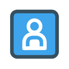 Poster - Generic User Profile Symbol in Blue Box Icon