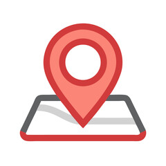 Aufkleber - Stylized map pin icon on a simplified map graphic