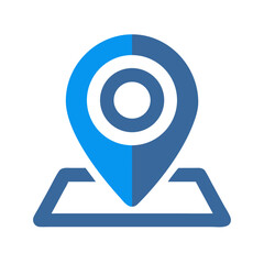 Aufkleber - Blue location marker on White Background for navigation applications