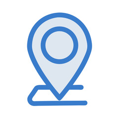 Aufkleber - Blue Location Pin Graphic on White Background Illustration