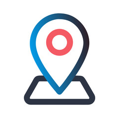 Aufkleber - Location pin icon with vibrant colors on dark background