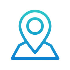 Aufkleber - Stylized map pin location icon with gradient effect
