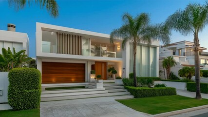 Fototapete - Impressive modern mansion with a unique contemporary design