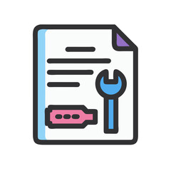 Poster - Technical document with wrench icon for maintenance procedures