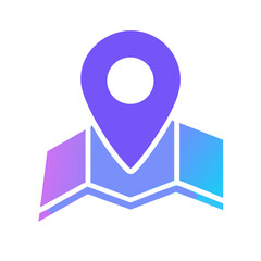 Aufkleber - Location pin on map with vibrant gradient effect design