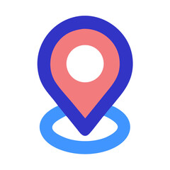 Aufkleber - Abstract location pin icon on White Background, stylized map