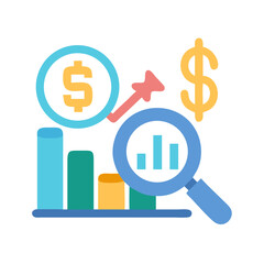 Poster - Analysis of financial growth, represented by a bar chart