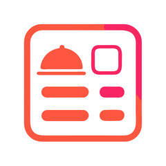 Poster - Minimalist orange food menu icon on White Background graphic