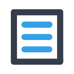 Aufkleber - Blue hamburger menu inside dark square on White Background