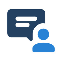 Poster - User icon with speech bubble on a White Background