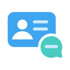 Poster - Digital contact card icon with communication bubble illustration
