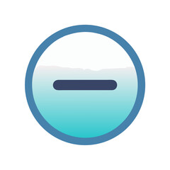 Poster - Subtraction icon in circular frame with a blue gradient