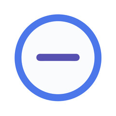 Poster - Minus symbol icon on a white circle, blue border