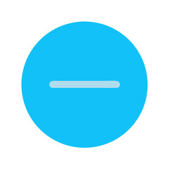 Poster - Minus symbol inside a blue circle on White Background