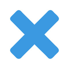 Poster - Blue X mark on White Background abstract concept image