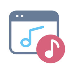 Poster - Music note illustration on browser window graphic design