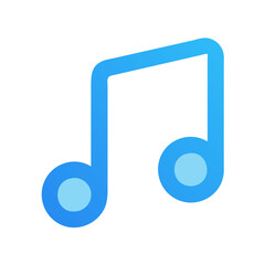 Poster - Blue musical note icon against stark White Background