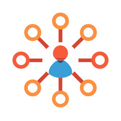 Poster - Connectivity networking abstract representation with human figure in center