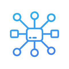 Poster - Blue network node connecting to multiple digital components
