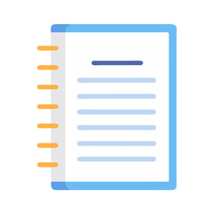 Poster - Flat illustration of a notebook with spiral binding