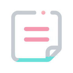 Poster - Minimalist sheet icon with pastel colors on White Background