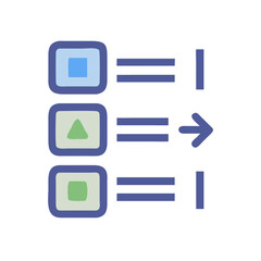 Poster - Stylized flowchart with shapes representing data processing stages